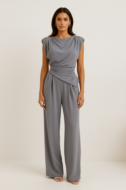Irina – Women Elegant Wide Trousers Jumpsuit - Image 1
