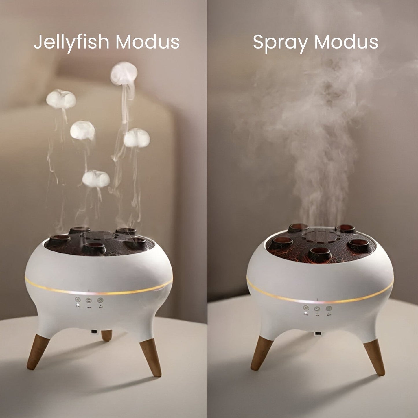 Luftbefeuchter & Diffuser | Aromadiffuser mit LED Licht & Timer | JellyTraum