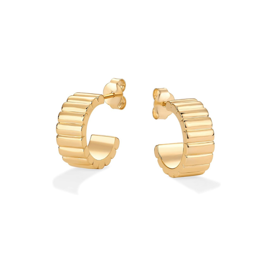 Divifa Ridge Earrings in Gold-Plated stainless steel