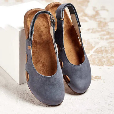 Taisiya - Sandalias de Talón Abierto con Puntera Cerrada y Diseño Calado