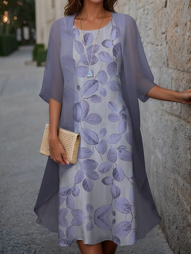 Liezel | Blühendes elegantes Midi-Kleid