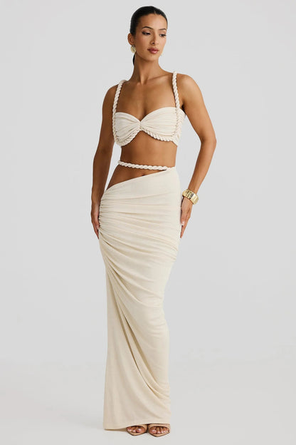Sable - Ruched Backless Maxi Two Piece Set