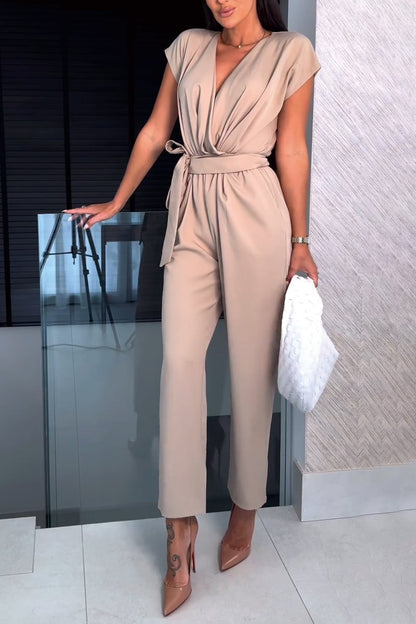 Elena - Elegante wikkeljumpsuit met flatterende tailleband