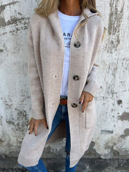 Kaitlin - Elegant Long Knitted Cardigan