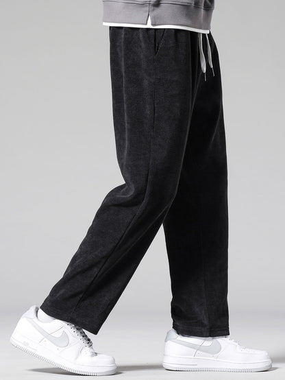 Duval Paris™ | Pantalon en velours côtelé à jambe droite