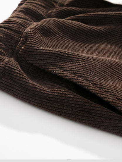 Duval Paris™ | Pantalon en velours côtelé à jambe droite