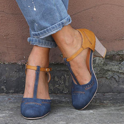 Emma | Women Spring Chunky obcas flats mary jane