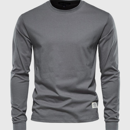 Men’s Long Sleeve Cotton Crew Neck Casual Top