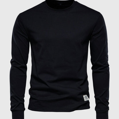 Men’s Long Sleeve Cotton Crew Neck Casual Top