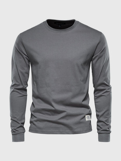 T-shirt da uomo in cotone a maniche lunghe - Casual girocollo