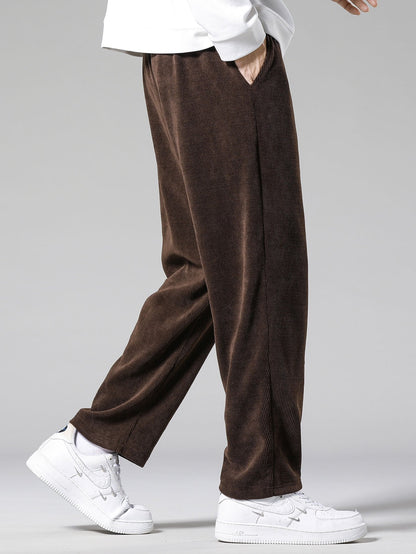 Duval Paris™ | Pantalon en velours côtelé à jambe droite