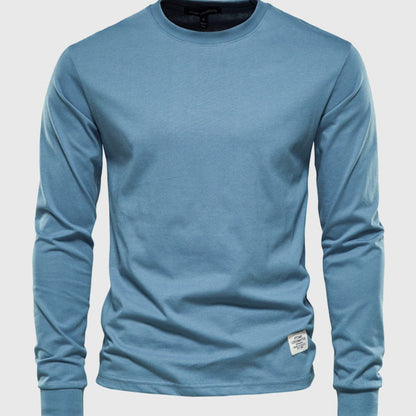 Men’s Long Sleeve Cotton Crew Neck Casual Top