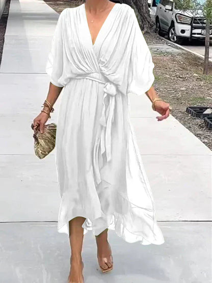GINEVRA | Long Elegant Dress with Feminine Neckline