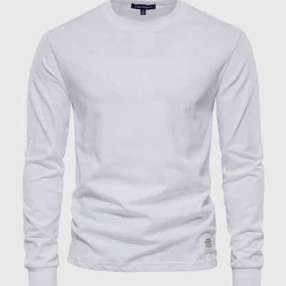 Men’s Long Sleeve Cotton Crew Neck Casual Top