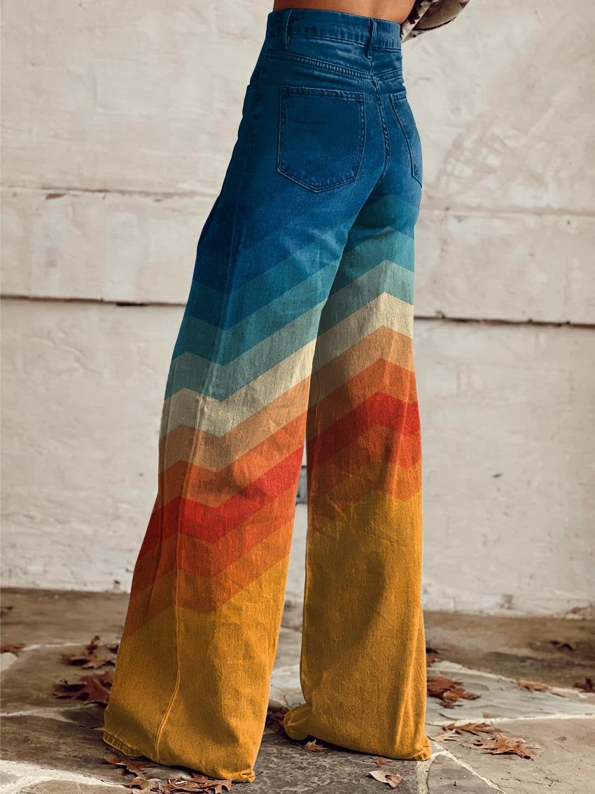 Lorynka - Léa Pantalones Zigzag Retro Elegantes