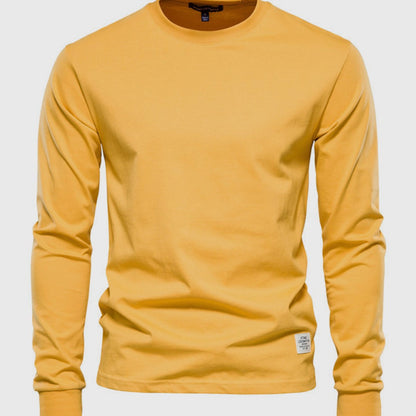 Men’s Long Sleeve Cotton Crew Neck Casual Top