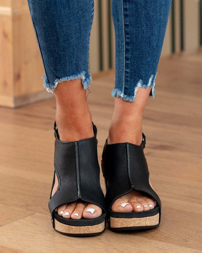 Madeline Vegan Wedge Sandals - Chic, Comfortable Cruelty-Free Footwear