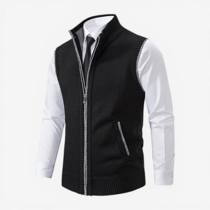 Mark- Sleeveless Vest with Stand Collar and Zip Closure | Side Pockets | Sizes XS–2XL | Grey, Light Grey, Red, Black