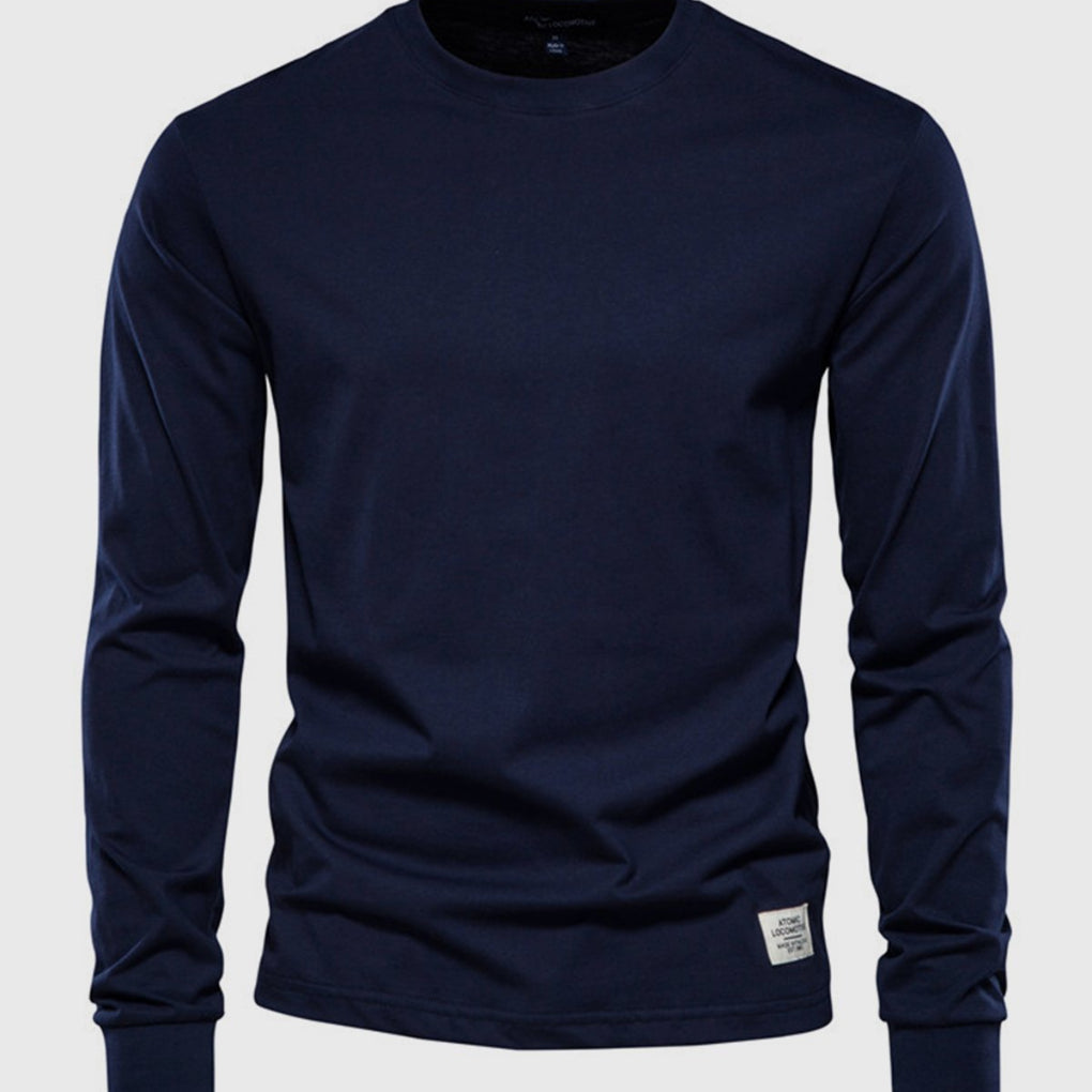 Men’s Long Sleeve Cotton Crew Neck Casual Top