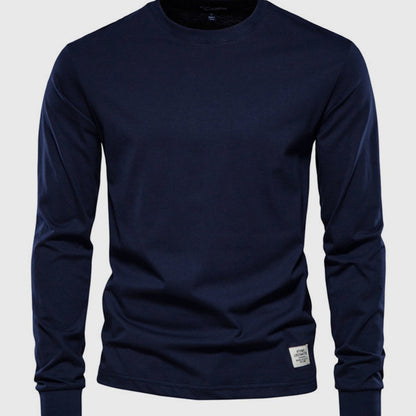Men’s Long Sleeve Cotton Crew Neck Casual Top