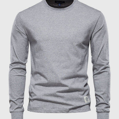 Men’s Long Sleeve Cotton Crew Neck Casual Top