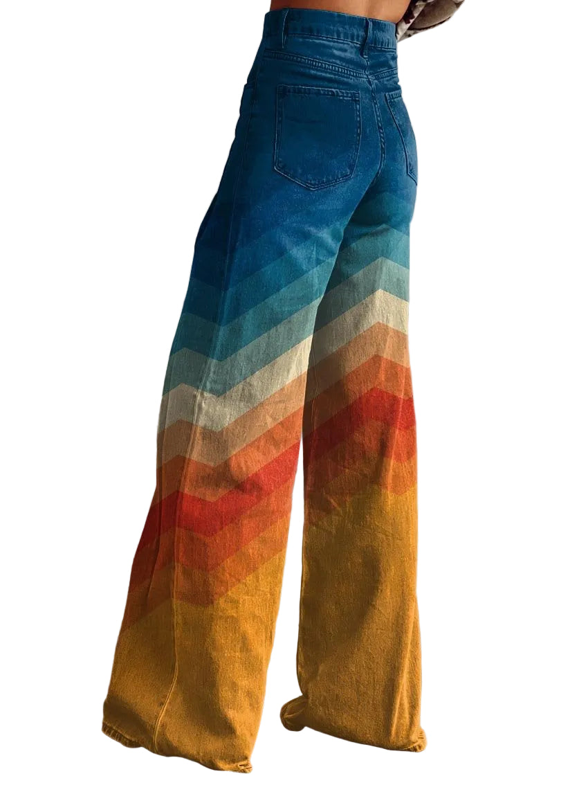 CALLIE™ - Retro Chevron Wide-Leg Pants