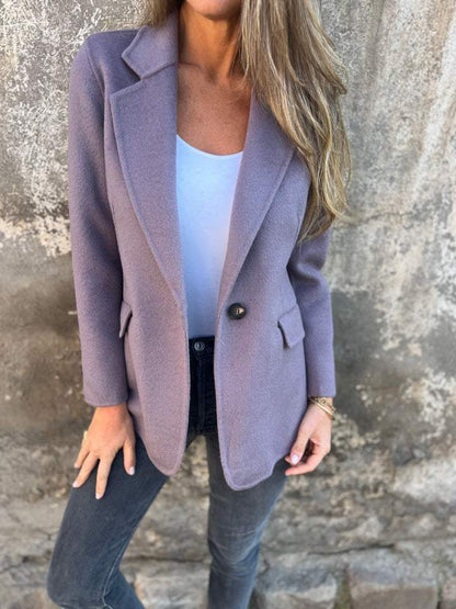 Sophia - Stilfuld langærmet blazer med lukning med én knap | Elegant hverdagskomfort | Poleret afslappet pasform | Alsidig arbejds- og fritidsstil