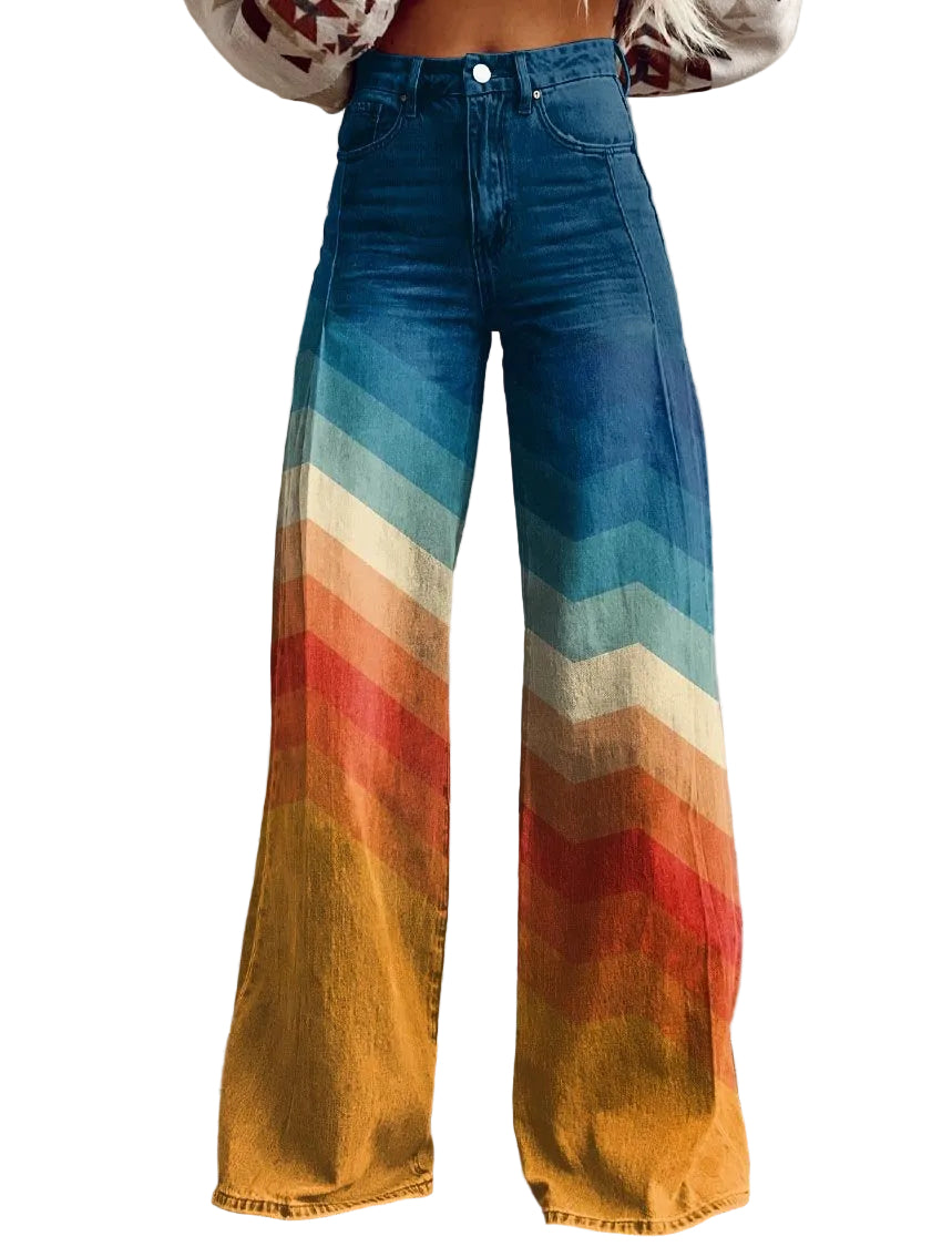 CALLIE™ - Retro Chevron Wide-Leg Pants
