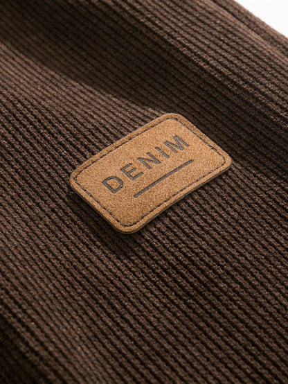 Duval Paris™ | Pantalon en velours côtelé à jambe droite