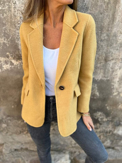 Sophia - Stilfuld langærmet blazer med lukning med én knap | Elegant hverdagskomfort | Poleret afslappet pasform | Alsidig arbejds- og fritidsstil