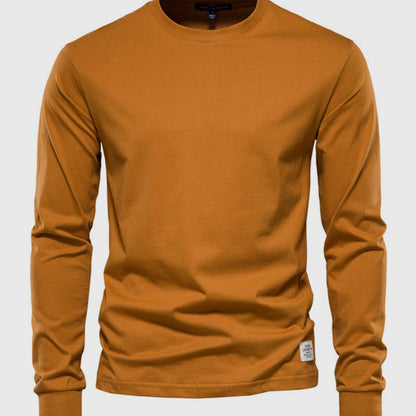 Men’s Long Sleeve Cotton Crew Neck Casual Top