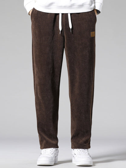 Duval Paris™ | Pantalon en velours côtelé à jambe droite