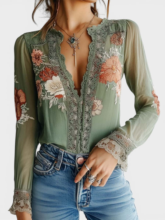 Lorena | Boho cvjetna bluzica