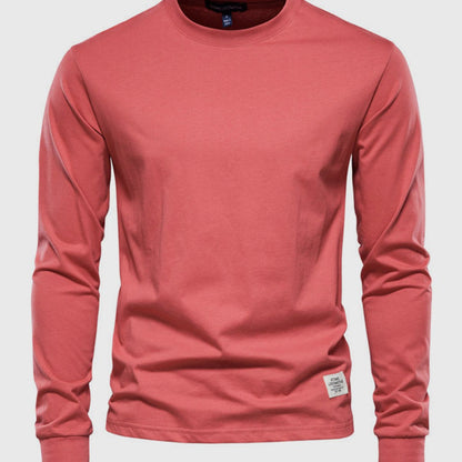 Men’s Long Sleeve Cotton Crew Neck Casual Top