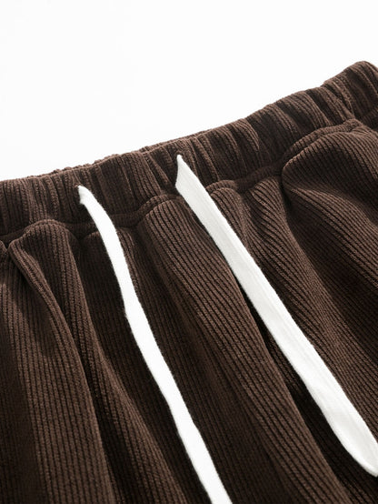 Duval Paris™ | Pantalon en velours côtelé à jambe droite