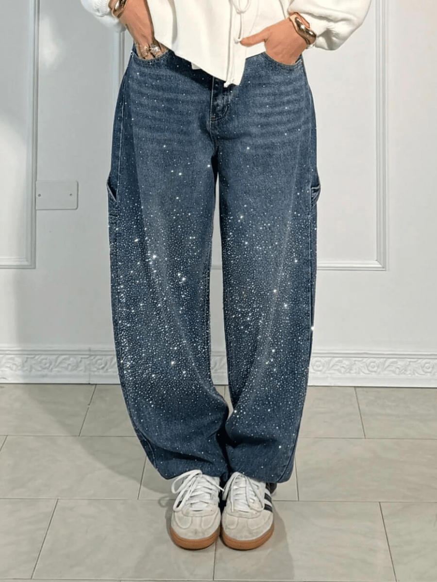 Julia |Trendige Balloon-Carpenter-Jeans mit Glitzer