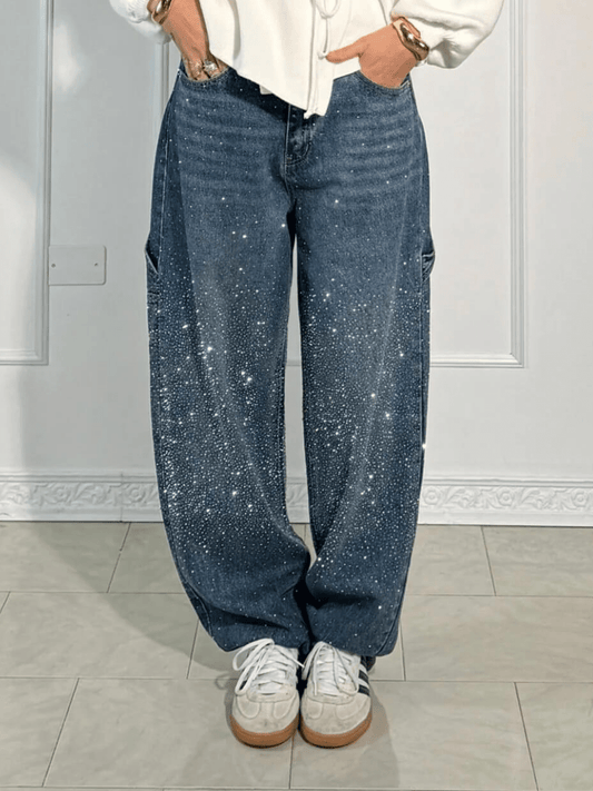 Julia |Trendige Balloon-Carpenter-Jeans mit Glitzer