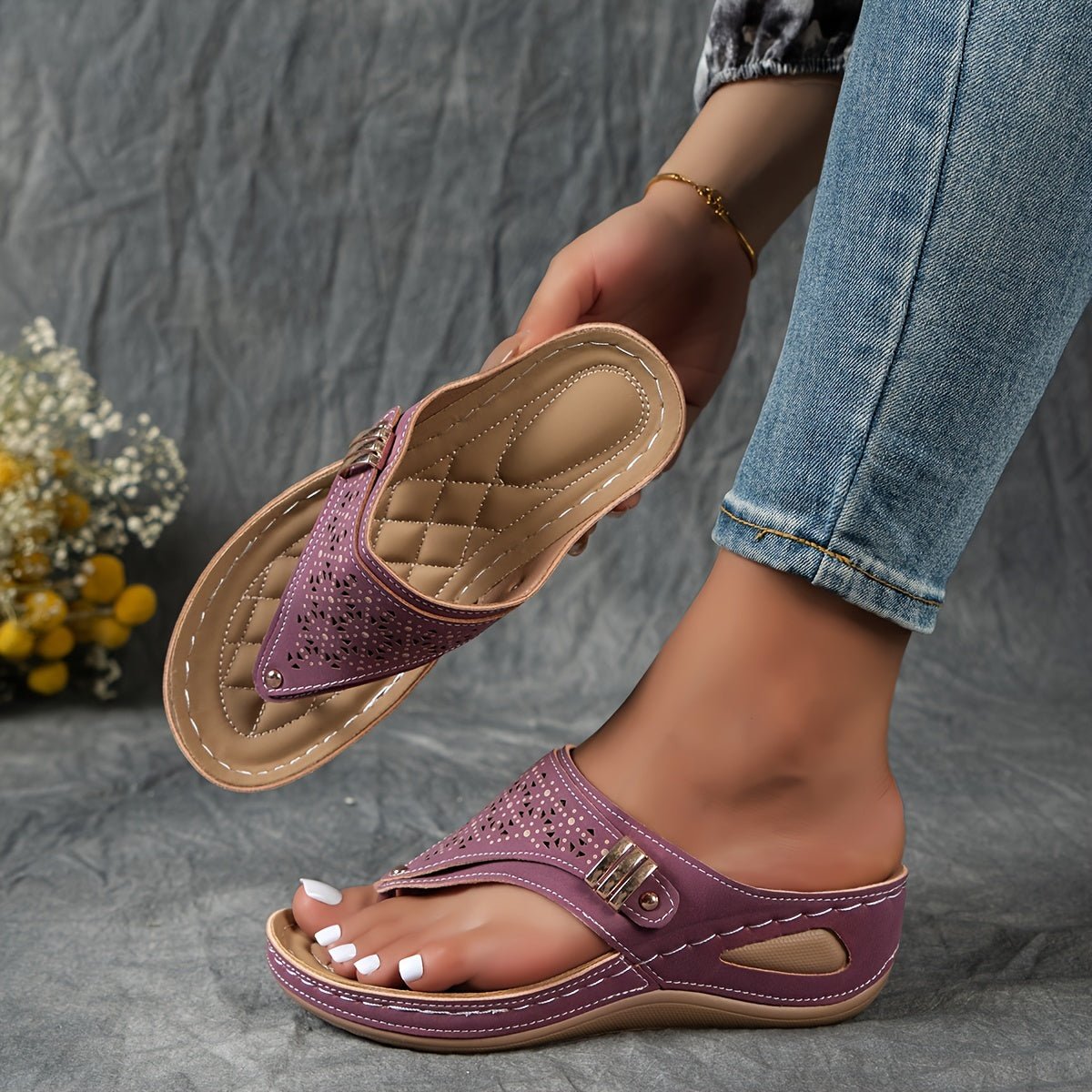 Justine™ | Comfortabele Dames Sandalen met Verhoogde Hak - bellanza