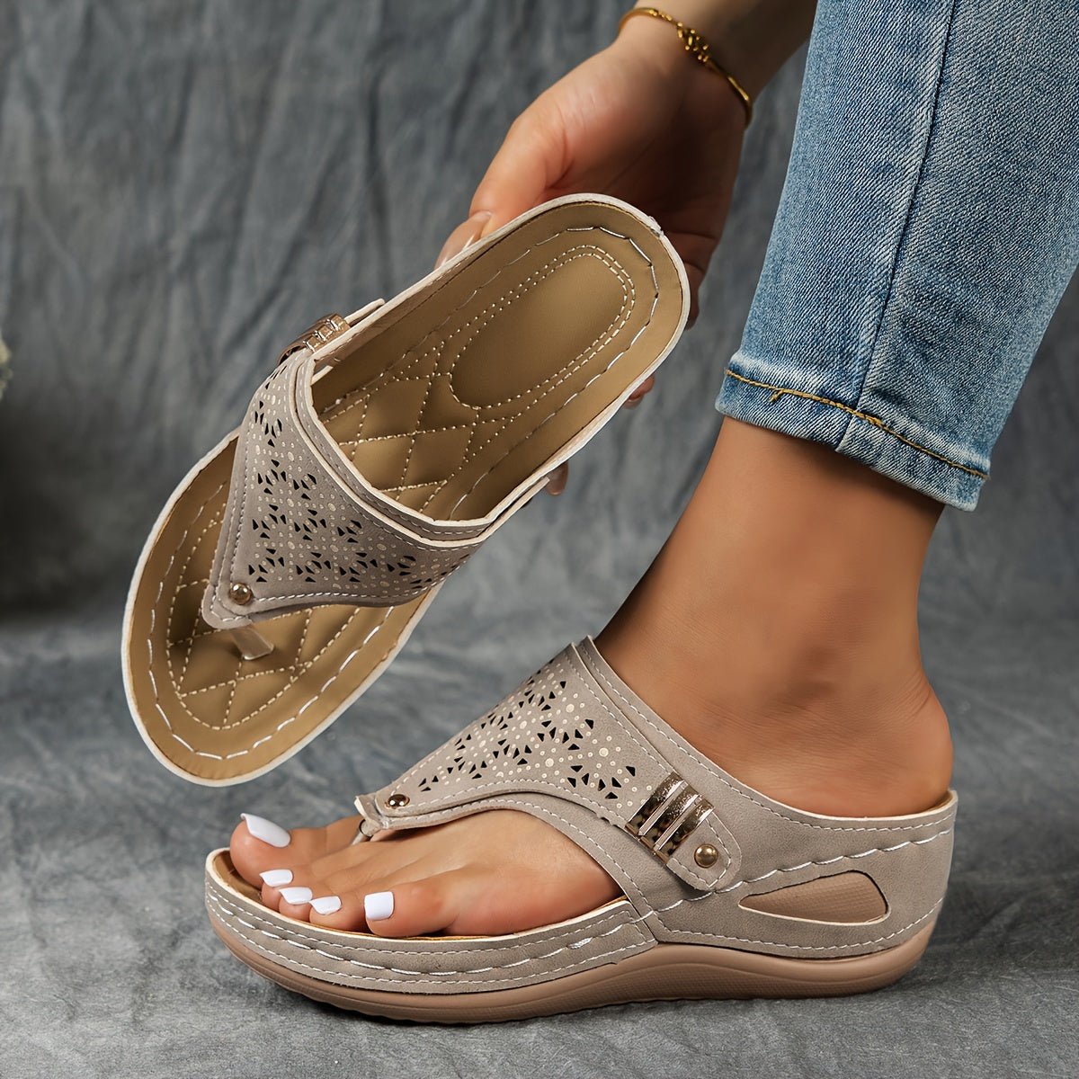 Justine™ | Comfortabele Dames Sandalen met Verhoogde Hak - bellanza