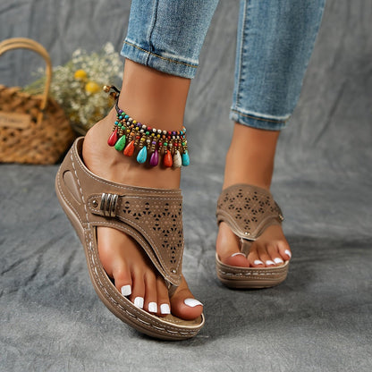 Justine™ | Comfortabele Dames Sandalen met Verhoogde Hak - bellanza