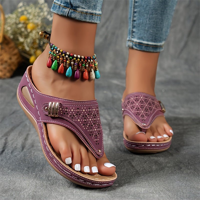 Justine™ | Comfortabele Dames Sandalen met Verhoogde Hak - bellanza
