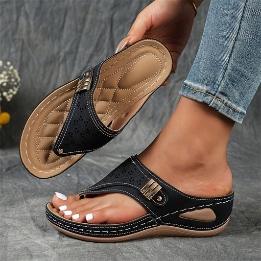 Justine™ | Comfortabele Dames Sandalen met Verhoogde Hak - bellanza