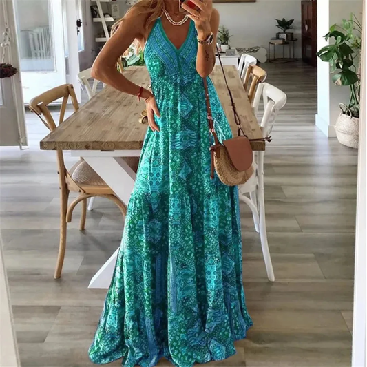 Karolina | Damen Sommerkleid Maxi Boho