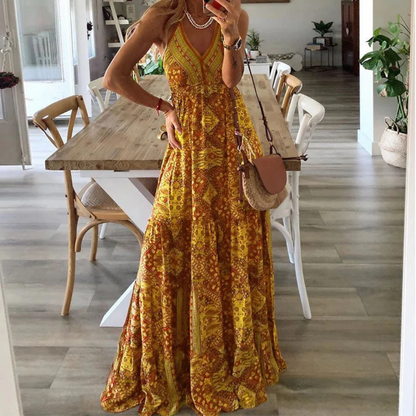 Karolina | Damen Sommerkleid Maxi Boho
