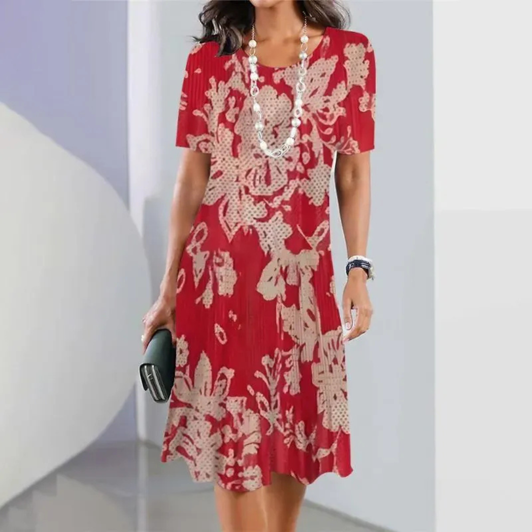 Katherine | Damen Florales Print Sommerkleid Midi