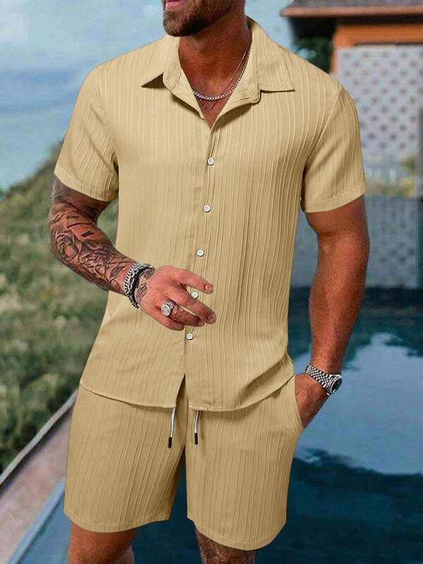 Jaxon – Ensemble homme chemise manches courtes avec col et boutons