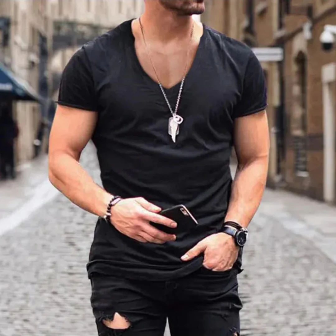 Kilian | Herren T-Shirt Mit V-Ausschnitt Für Sommer