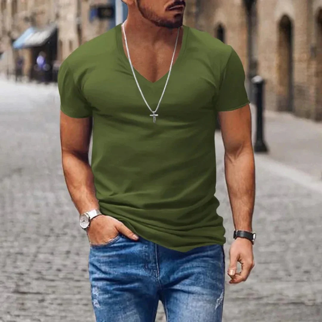 Kilian | Herren T-Shirt Mit V-Ausschnitt Für Sommer