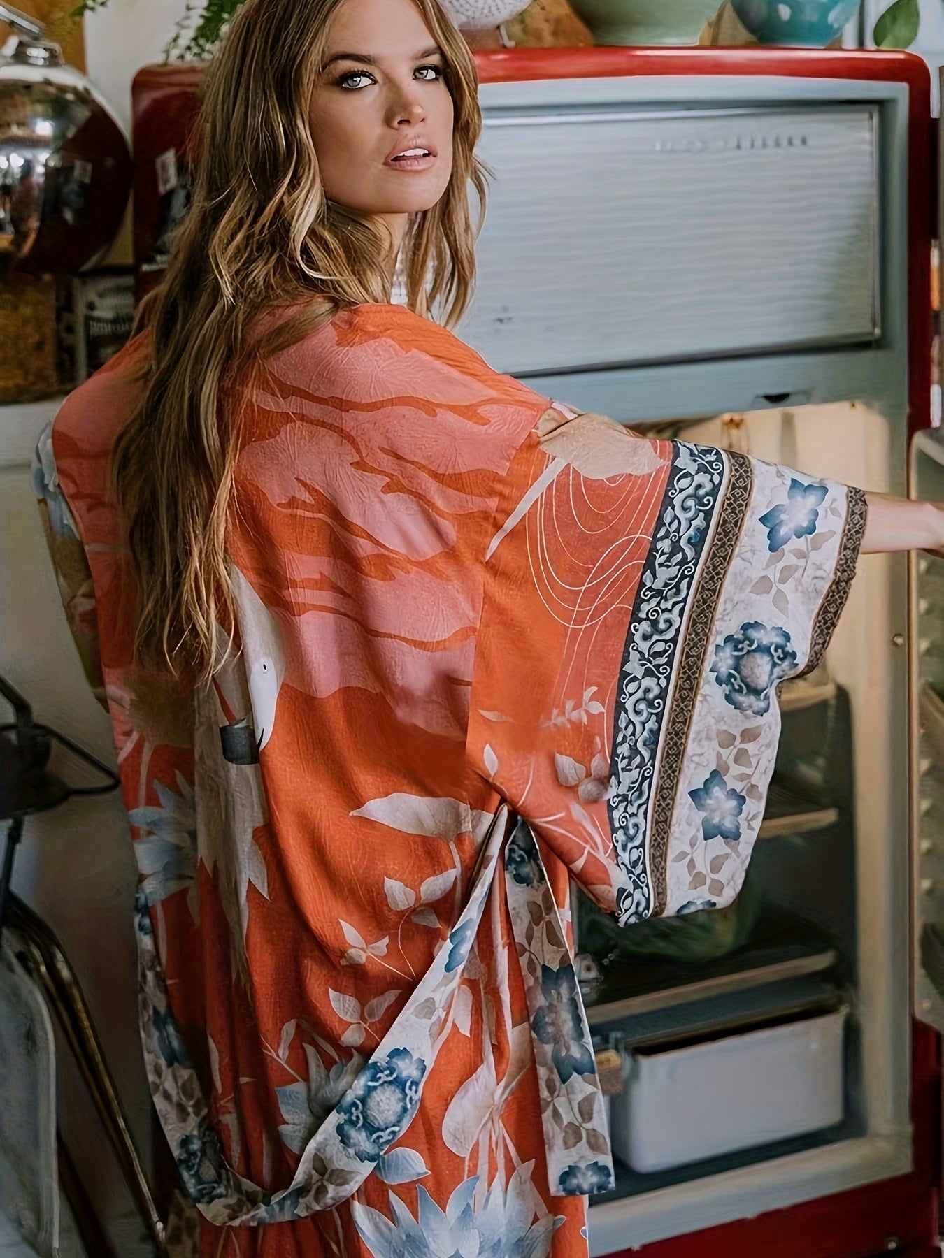 Summer Kimono Cover-Up – Lightweight Flowing Beach Layer with Open Design