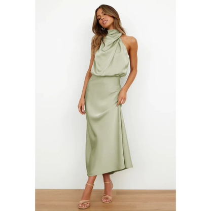 Kira | Damen Maxi Abendkleid Mit Neckholder Für Event